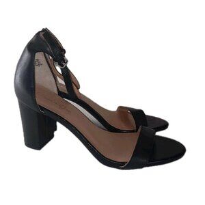 Amelia Grace Women's Size 8 Black  Leather Ankle Strap Shoes